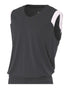 A4 Youth Moisture Management V-neck Muscle (NB2340), Color 'Graphite/White'